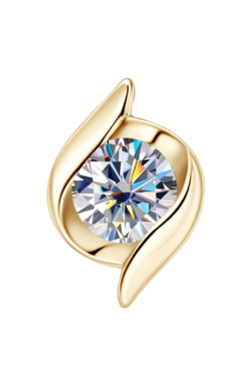 1 Carat Moissanite 925 Sterling Silver Stud Earrings