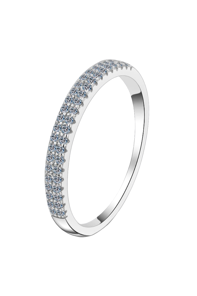 Moissanite 925 Sterling Silver Half-Eternity Ring