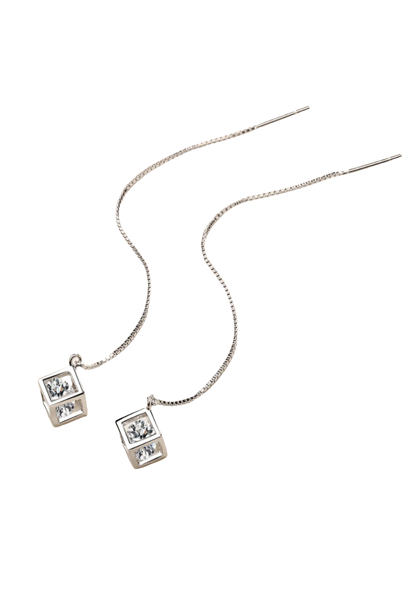 2 Carat Moissanite 925 Sterling Silver Threader Earrings