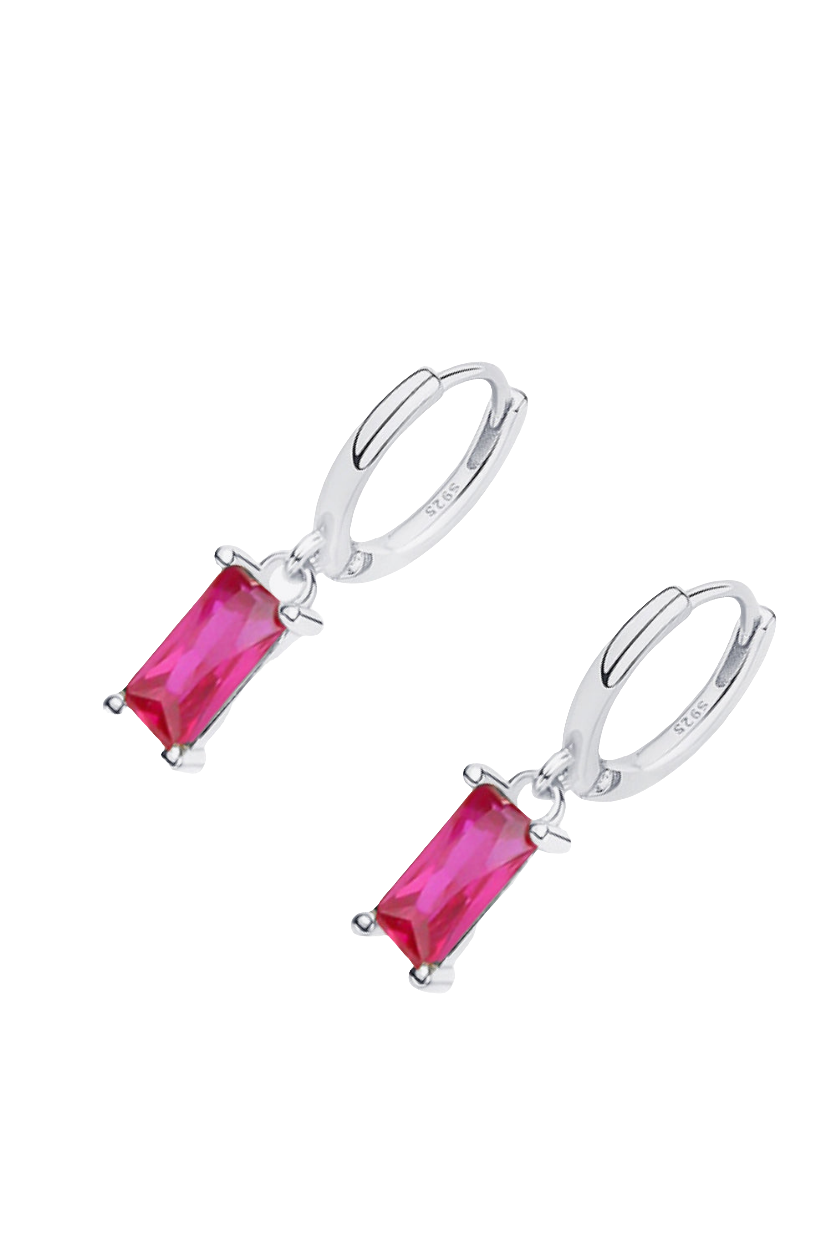 Retro 925 Sterling Silver Cubic Zirconia Drop Earrings