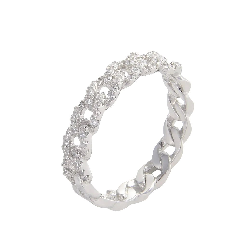 925 Sterling Silver Inlaid Zircon Ring