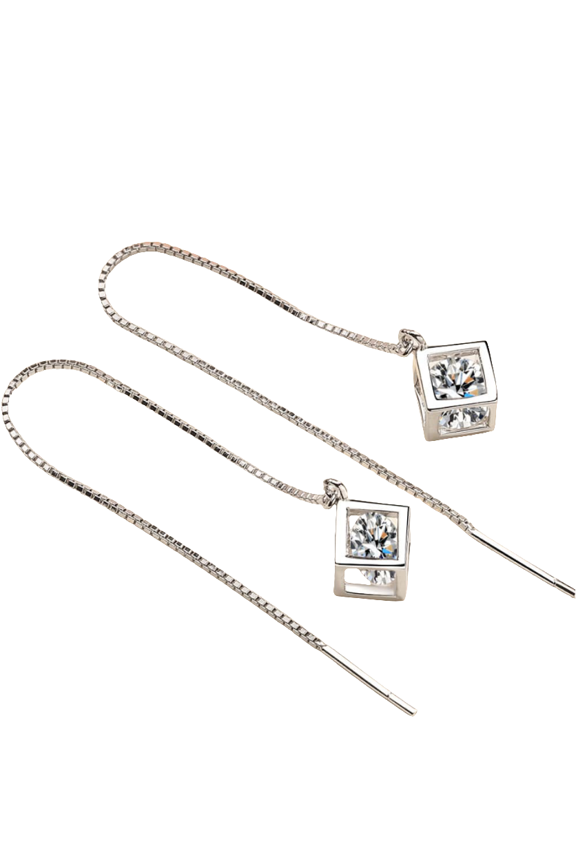 2 Carat Moissanite 925 Sterling Silver Threader Earrings