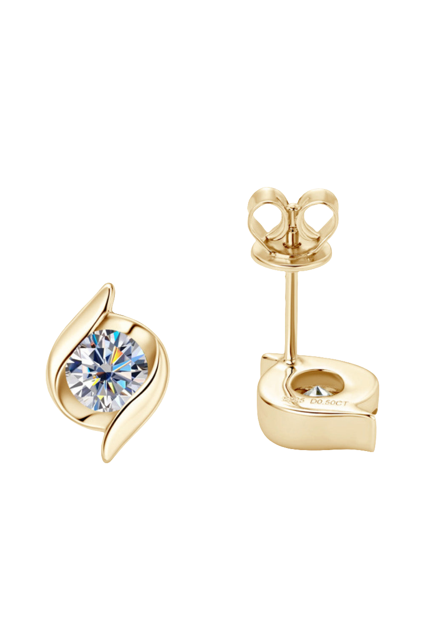 1 Carat Moissanite 925 Sterling Silver Stud Earrings
