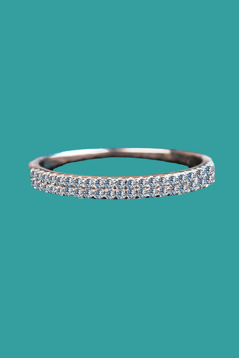 Moissanite 925 Sterling Silver Half-Eternity Ring