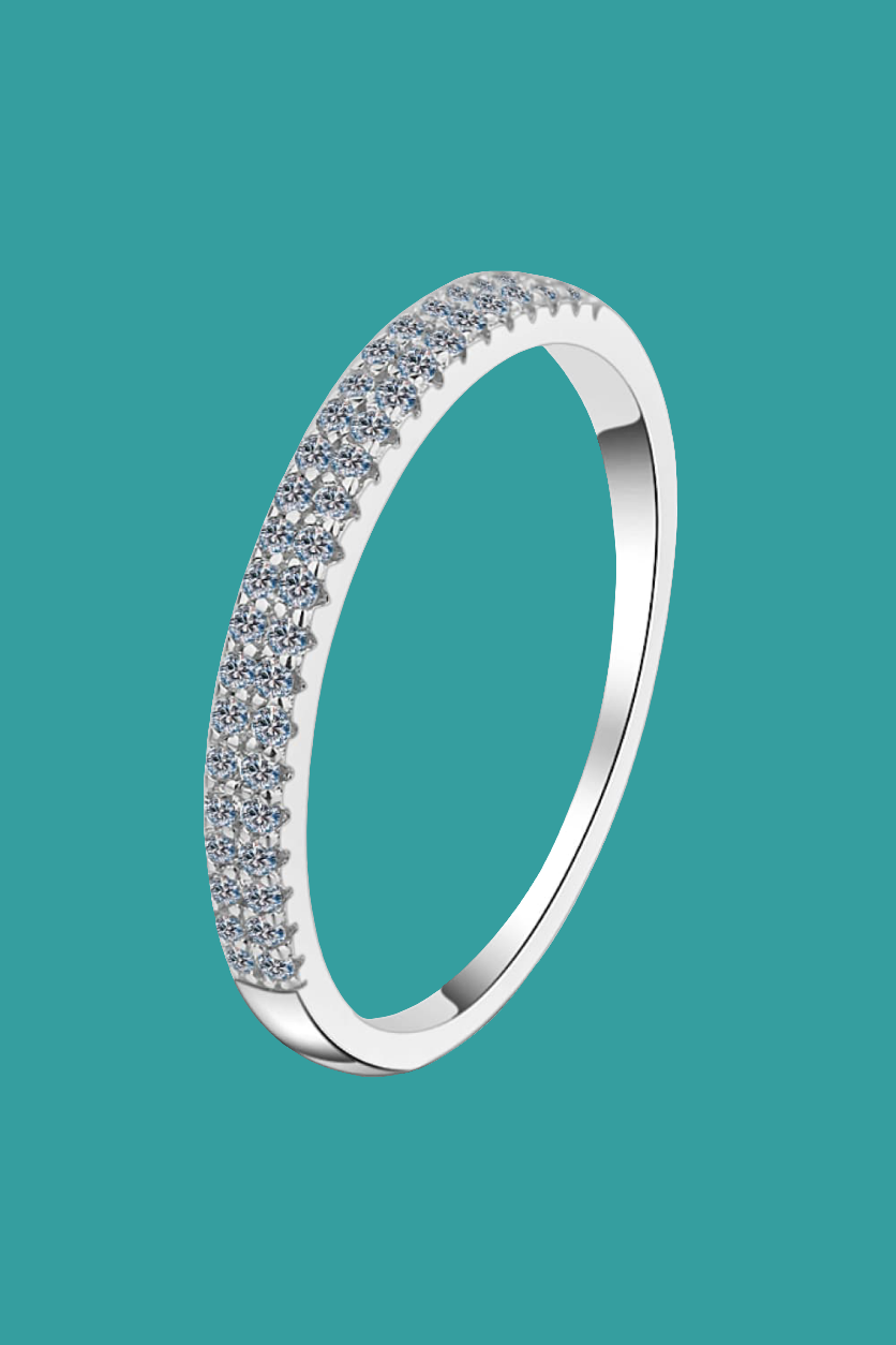 Moissanite 925 Sterling Silver Half-Eternity Ring