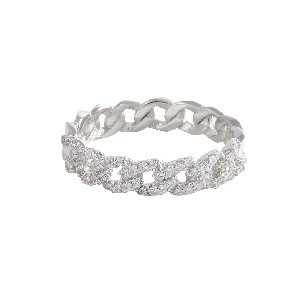 925 Sterling Silver Inlaid Zircon Ring