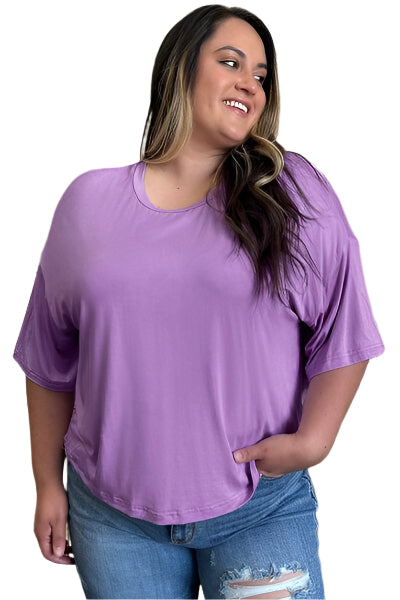 Basic Bae Bamboo Full Size Round Neck Drop Shoulder T Shirt - Chic Yana's Fashion