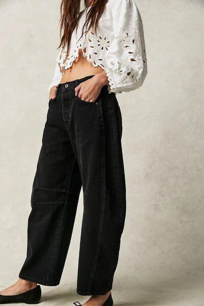 Wide Leg Jeans With Pockets 2 - Chic Yana's Fashion