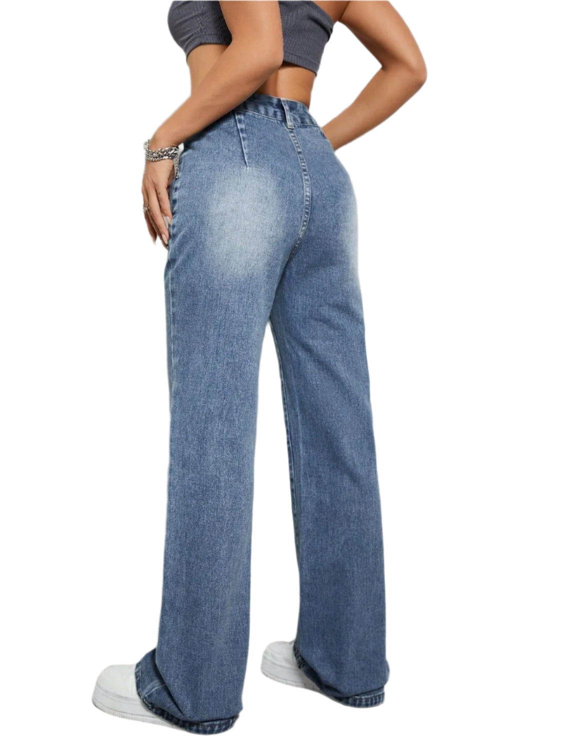 Buy High Rise Wide Leg Jeans with Pockets Online - Stylish & Comfortable | Chic Yana's Fashion