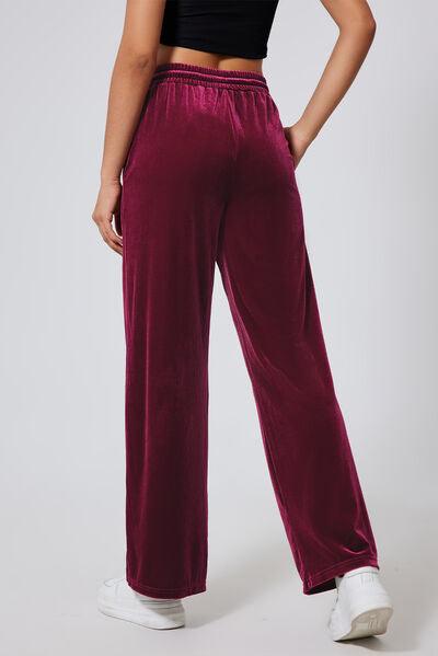 Drawstring Wide Leg Active Pants 1 - Chic Yana's Fashion