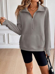 Ivy Lane Half Zip Raglan Sleeve Sweatshirt - Chic Yana's Fashion