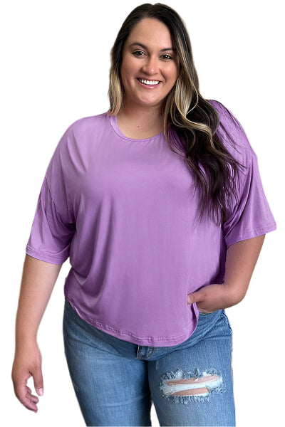 Basic Bae Bamboo Full Size Round Neck Drop Shoulder T Shirt - Chic Yana's Fashion