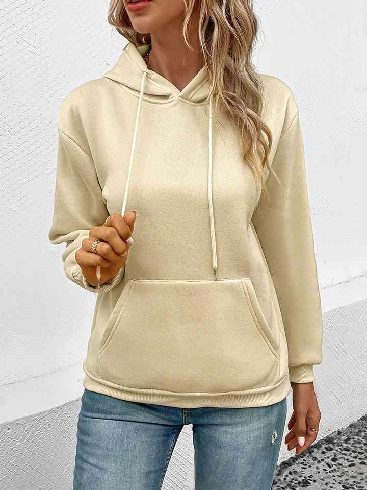 Perfee Long Sleeve Front Pocket Hoodie - Chic Yana's Fashion