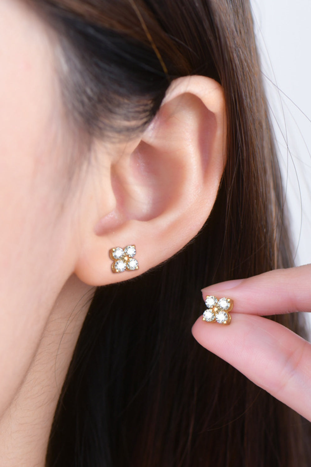 Moissanite 925 Sterling Silver Four-Leaf Clover Shape Earrings - Fashion Jewelry by Chic Yana's Fashion