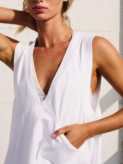 Side Slit V Neck Tank - Chic Yana's Fashion