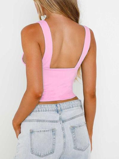 Wide Strap V Neck Tank - Chic Yana's Fashion