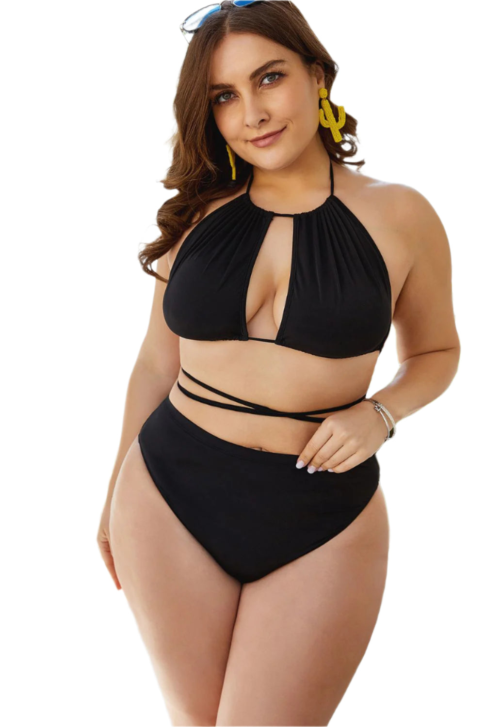 Plus Size Cutout Tied Backless Bikini Set - Stylish and Trendy Women's Fashion from Chic Yana's Fashion