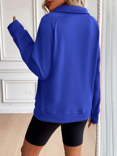 Ivy Lane Half Zip Raglan Sleeve Sweatshirt - Chic Yana's Fashion