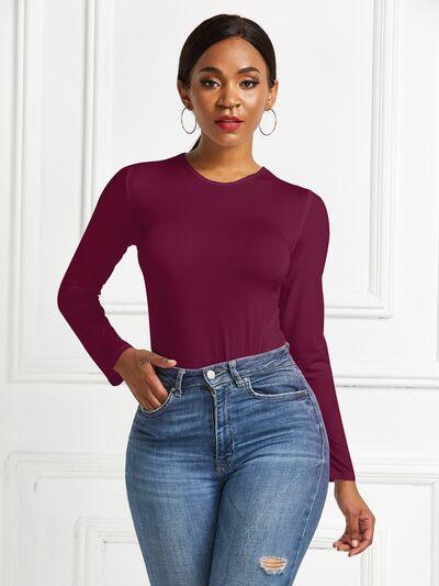 Round Neck Long Sleeve Bodysuit 3 - Chic Yana's Fashion