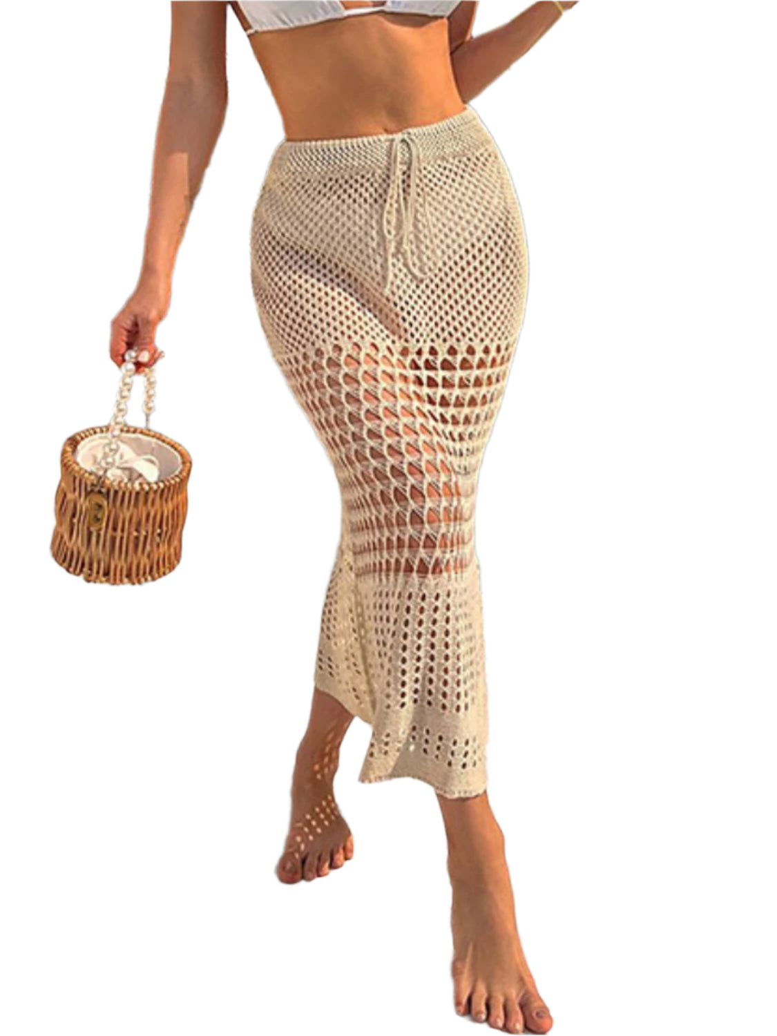 Tied Hollow Out Cover-Up Skirt - Stylish and Trendy Women's Fashion from Chic Yana's Fashion