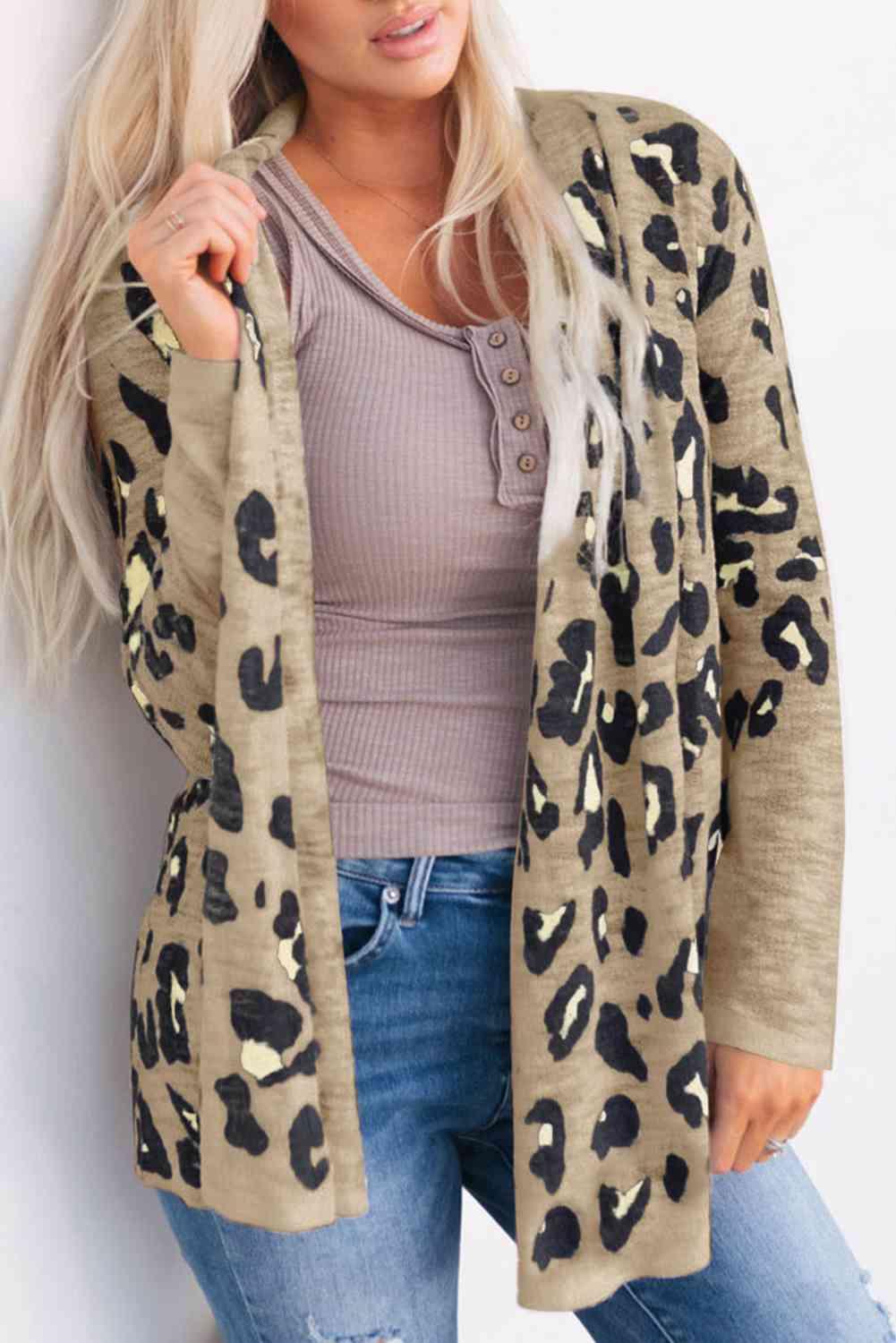 Printed Long Sleeve Cardigan 1 - Chic Yana's Fashion