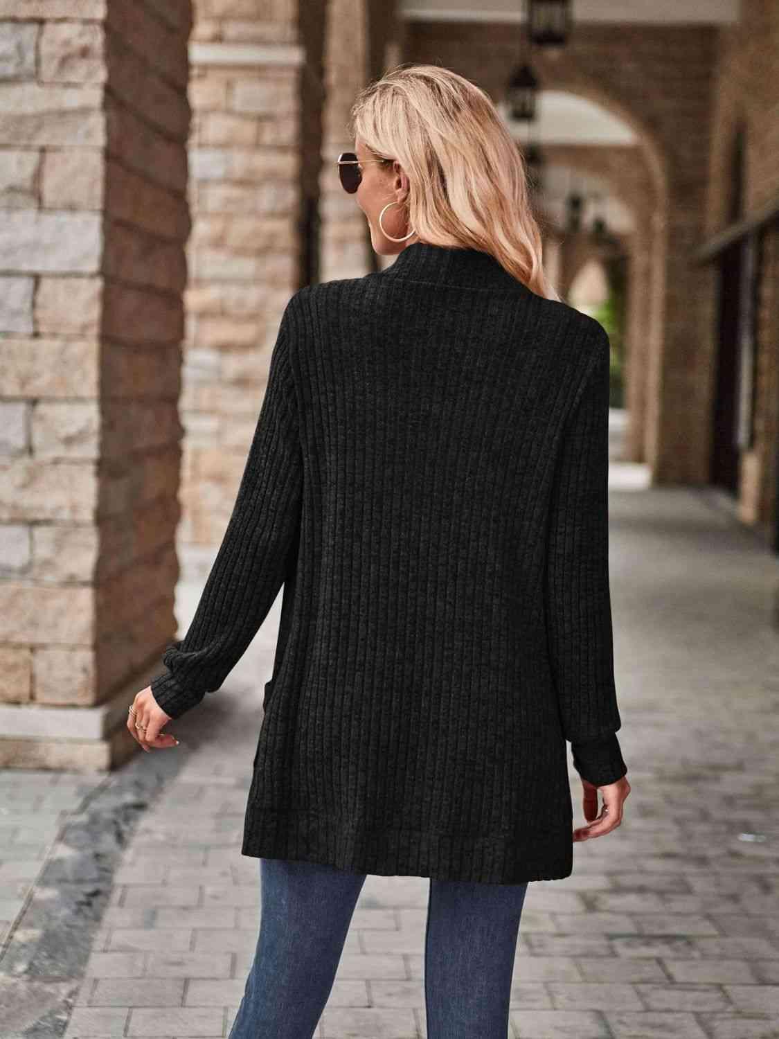 Open Front Cardigan With Pockets - Chic Yana's Fashion