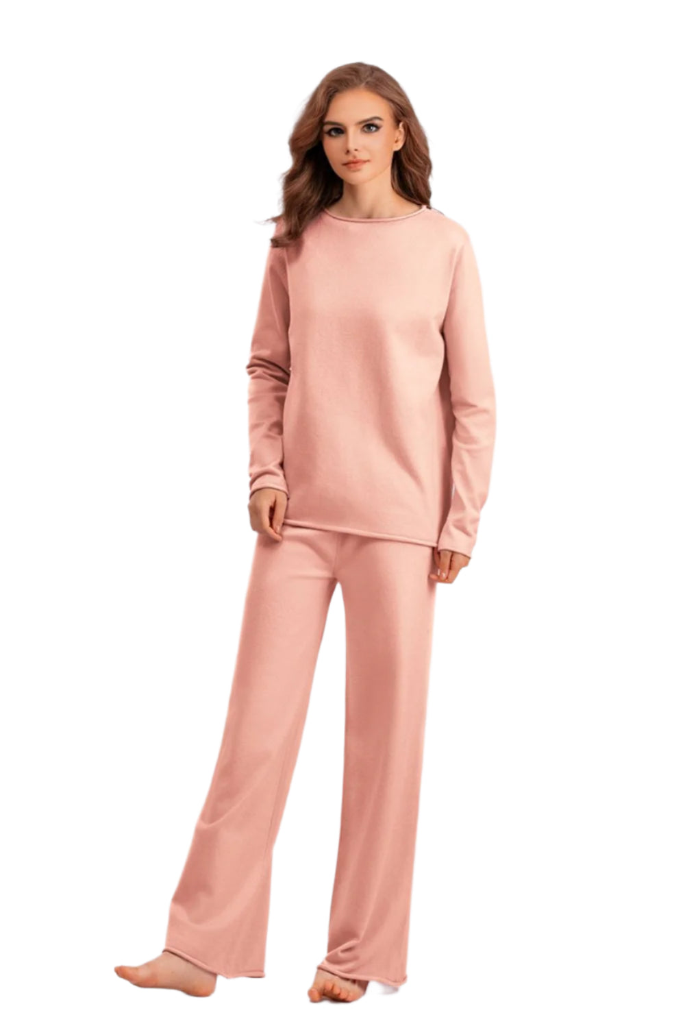 Basic Bae Rolled Round Neck Top and Pants Sweater Set - Shop Now at Chic Yana's Fashion