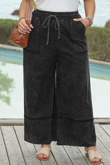 Plus Size Drawstring Wide Leg Pants - Chic Yana's Fashion