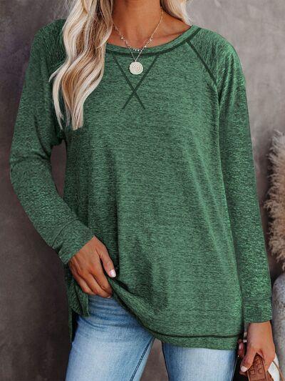 Round Neck Long Sleeve T Shirt - Chic Yana's Fashion