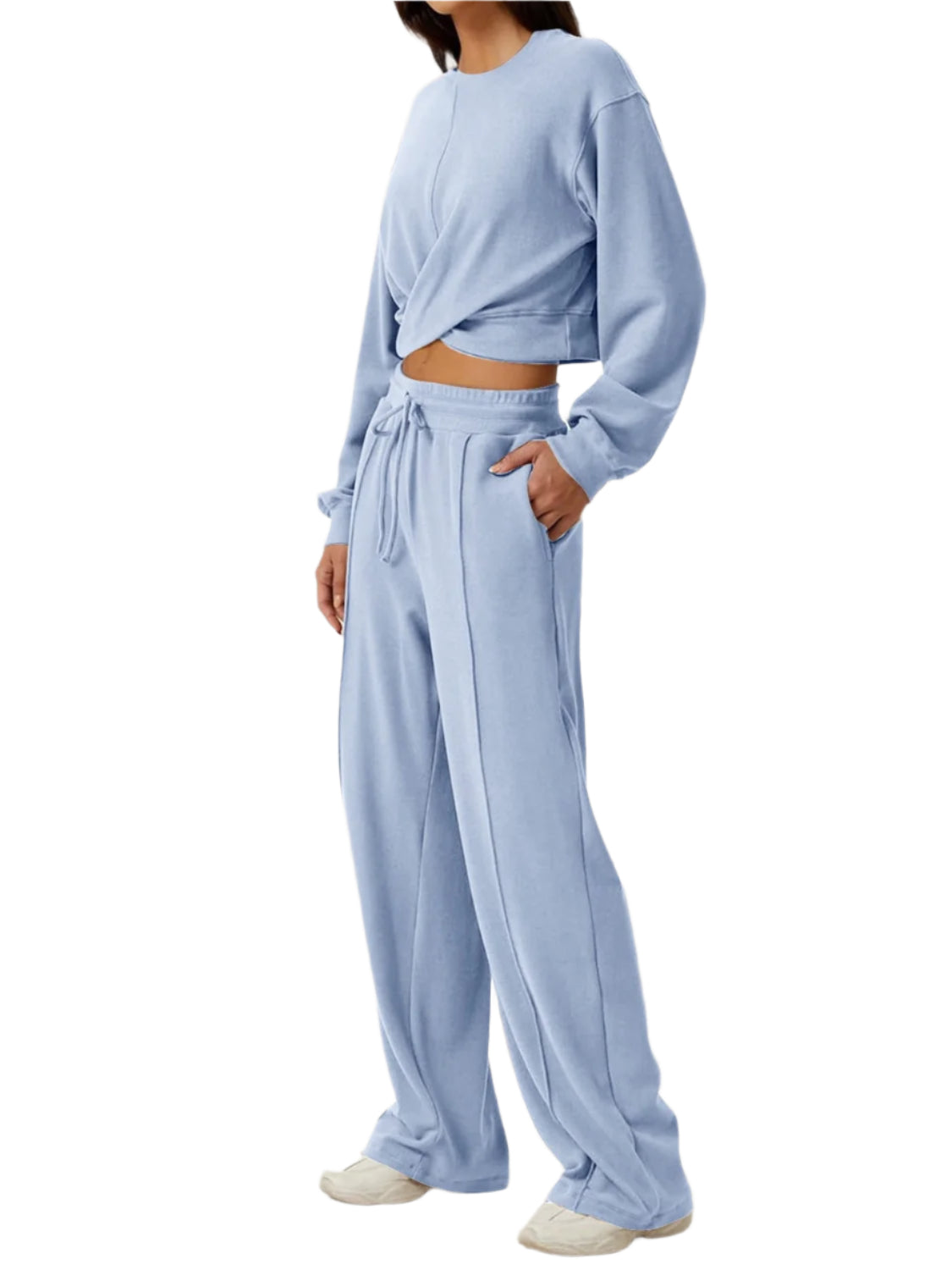 Crisscross Round Neck Top and Drawstring Pants Set – Chic Yana’s Fashion