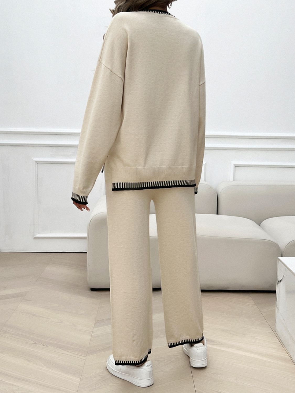 Devine Round Neck Dropped Shoulder Top and Pants Sweater Set – Chic Yana’s Fashion
