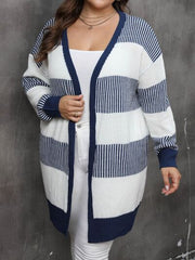 Plus Size Open Front Long Sleeve Cardigan 1 - Chic Yana's Fashion