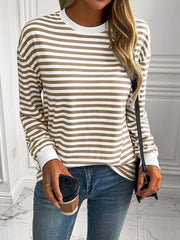 Ivy Lane Striped Round Neck Long Sleeve Sweatshirt - Chic Yana's Fashion