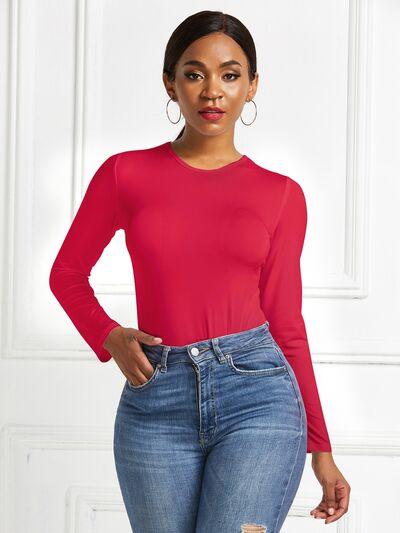 Round Neck Long Sleeve Bodysuit 2 - Chic Yana's Fashion