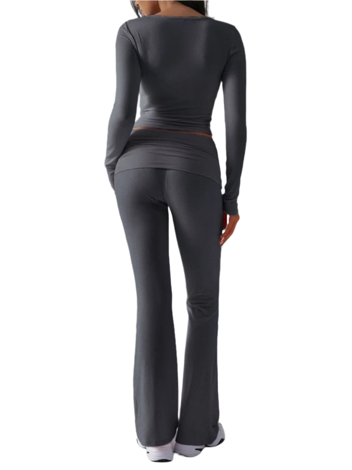 Devine Ruched Long Sleeve Top and Pants Set - Shop Now at Chic Yana's Fashion