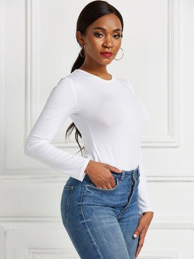 Round Neck Long Sleeve Bodysuit 2 - Chic Yana's Fashion