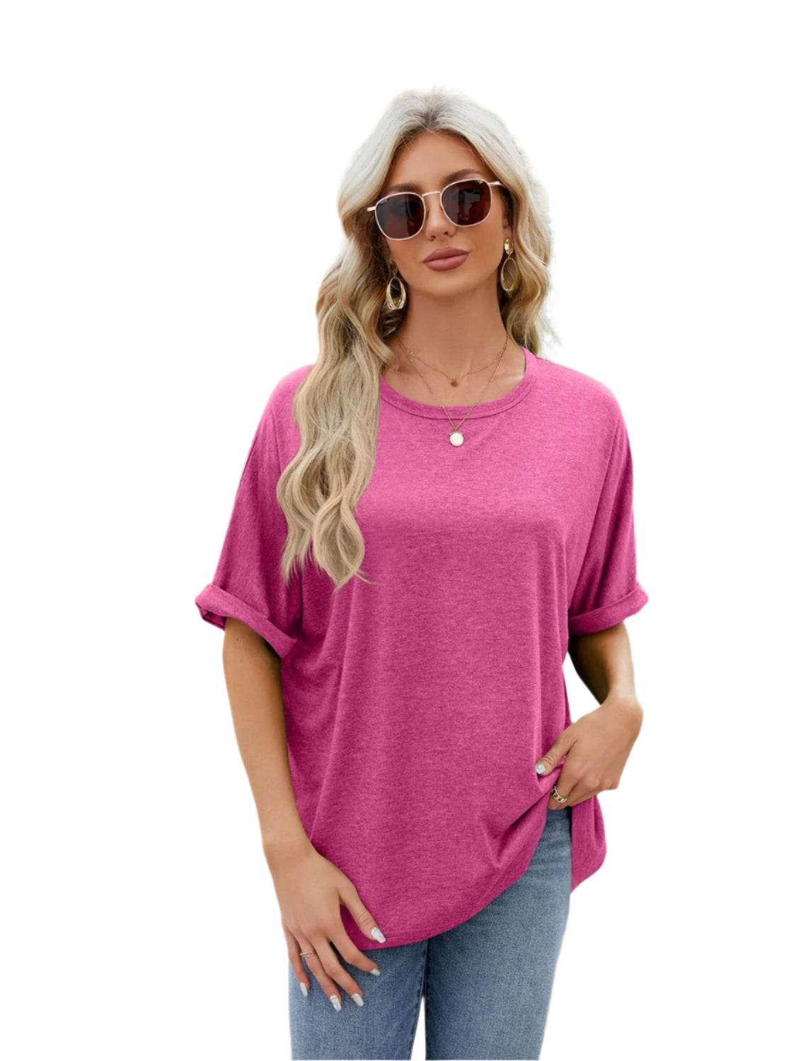 Florira Round Neck Half Sleeve T-Shirt - High-Quality Fashion | Chic Yana