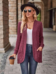 Open Front Cardigan With Pockets - Chic Yana's Fashion