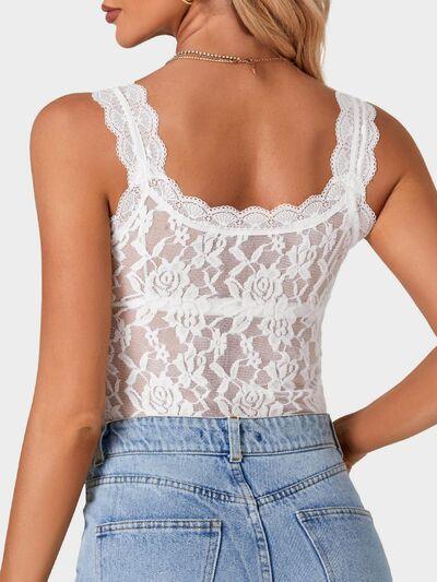 Lace Scoop Neck Tank - Chic Yana's Fashion