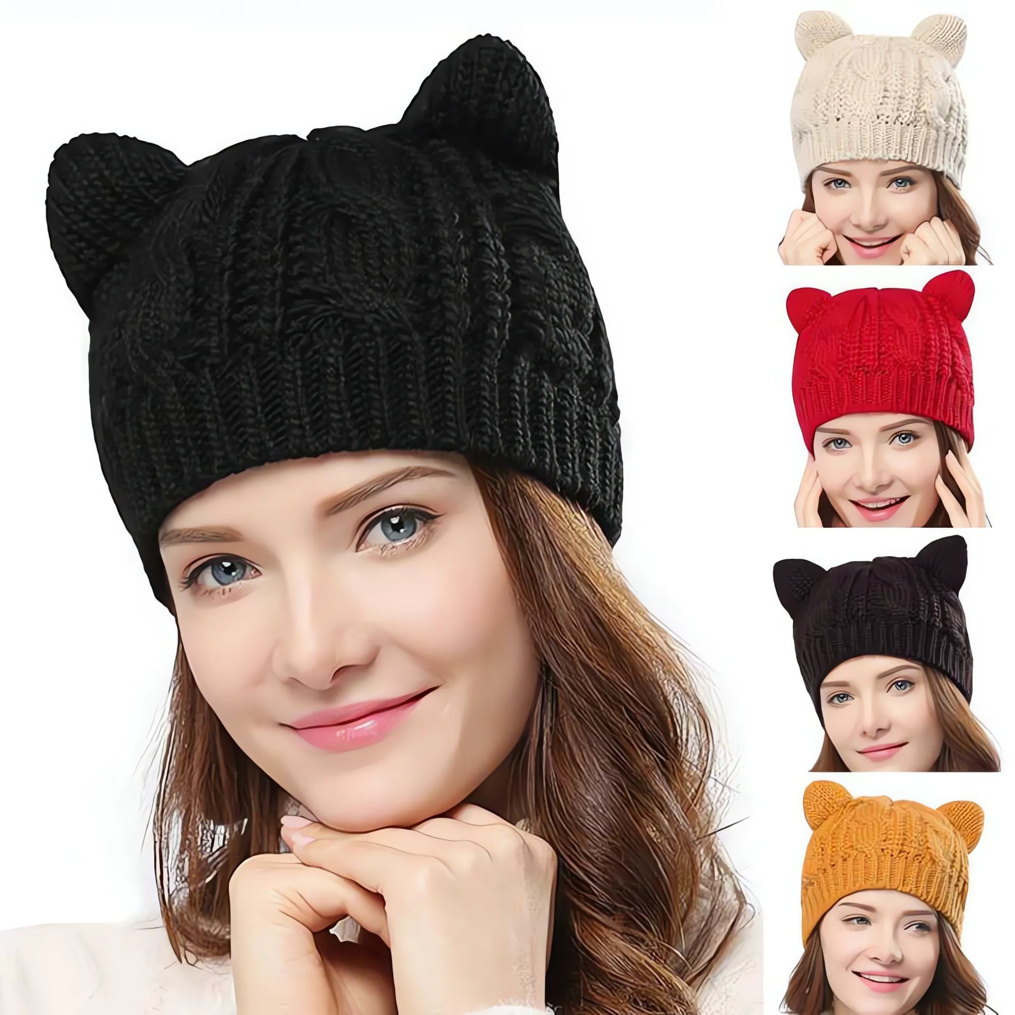 Chic Yana Fashion Cozy Knitted Cat Ear Beanie