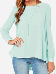 Ivy Lane Full Size Round Neck Back Pleated Blouse - Chic Yana's Fashion