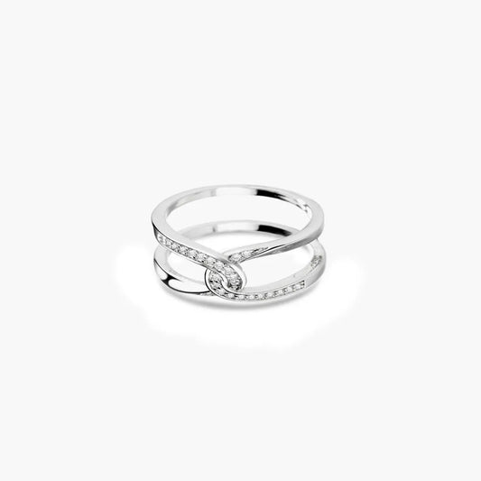 Twisted Inlaid Zircon Double-layered Ring - Fashion Jewelry by Chic Yana's Fashion