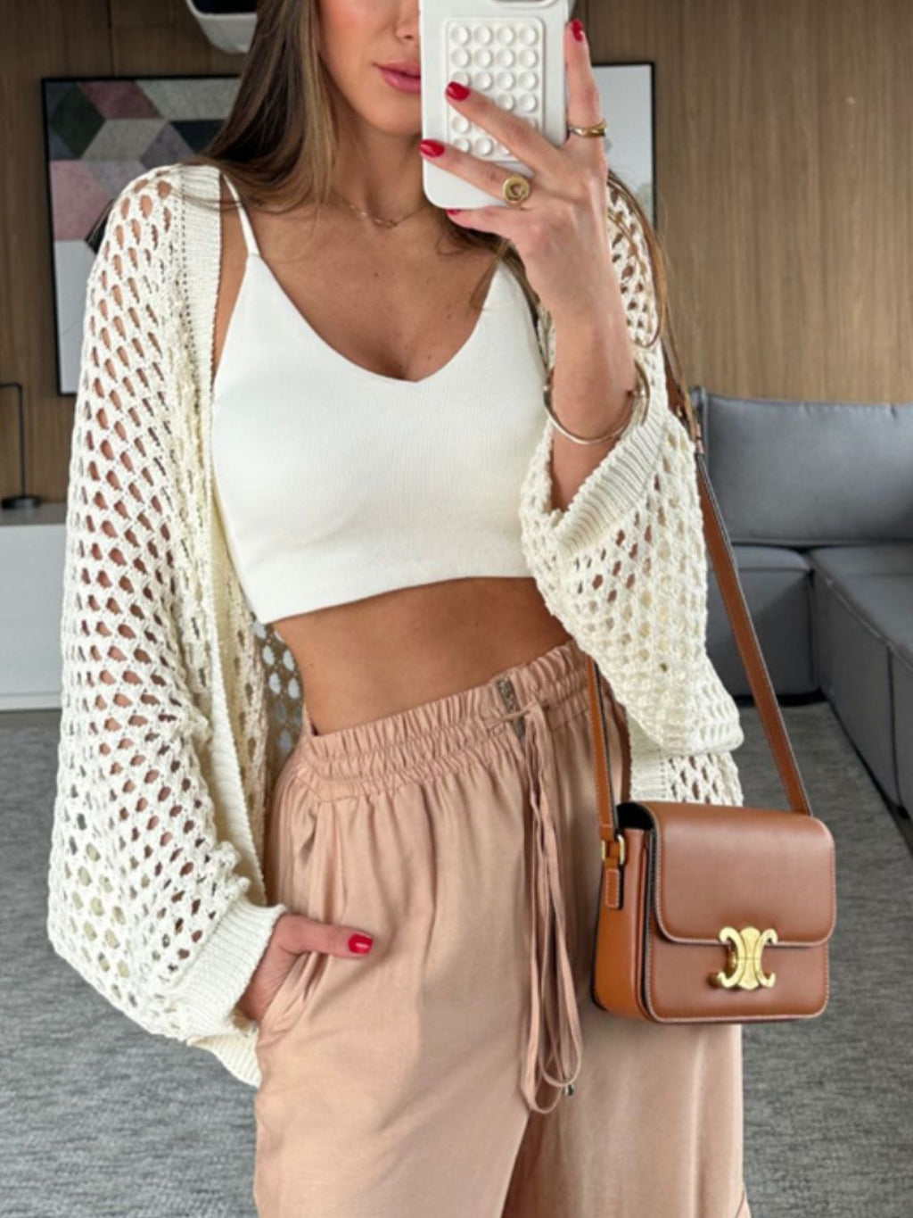Hollow Out Open Front Cover Up - Stylish and Trendy Women's Fashion from Chic Yana's Fashion