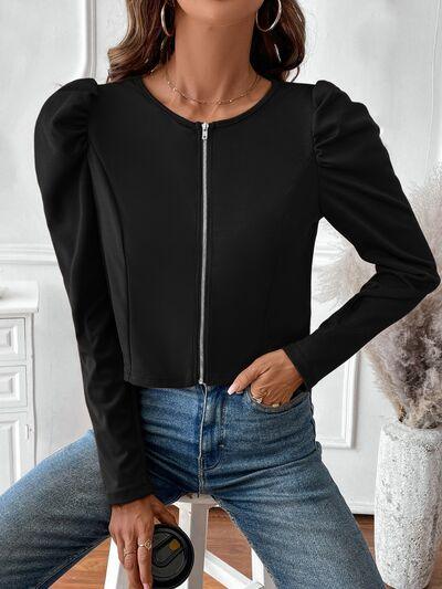 Zip Up Long Sleeve Jacket 2 - Chic Yana's Fashion