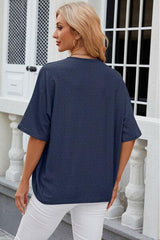 Eyelet Open Front Half Sleeve Cardigan - Chic Yana's Fashion
