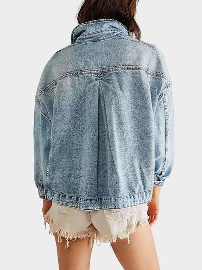 Button Up Long Sleeve Denim Jacket 1 - Chic Yana's Fashion