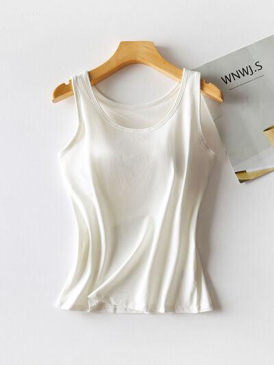 Round Neck Tank With Bra - Chic Yana's Fashion