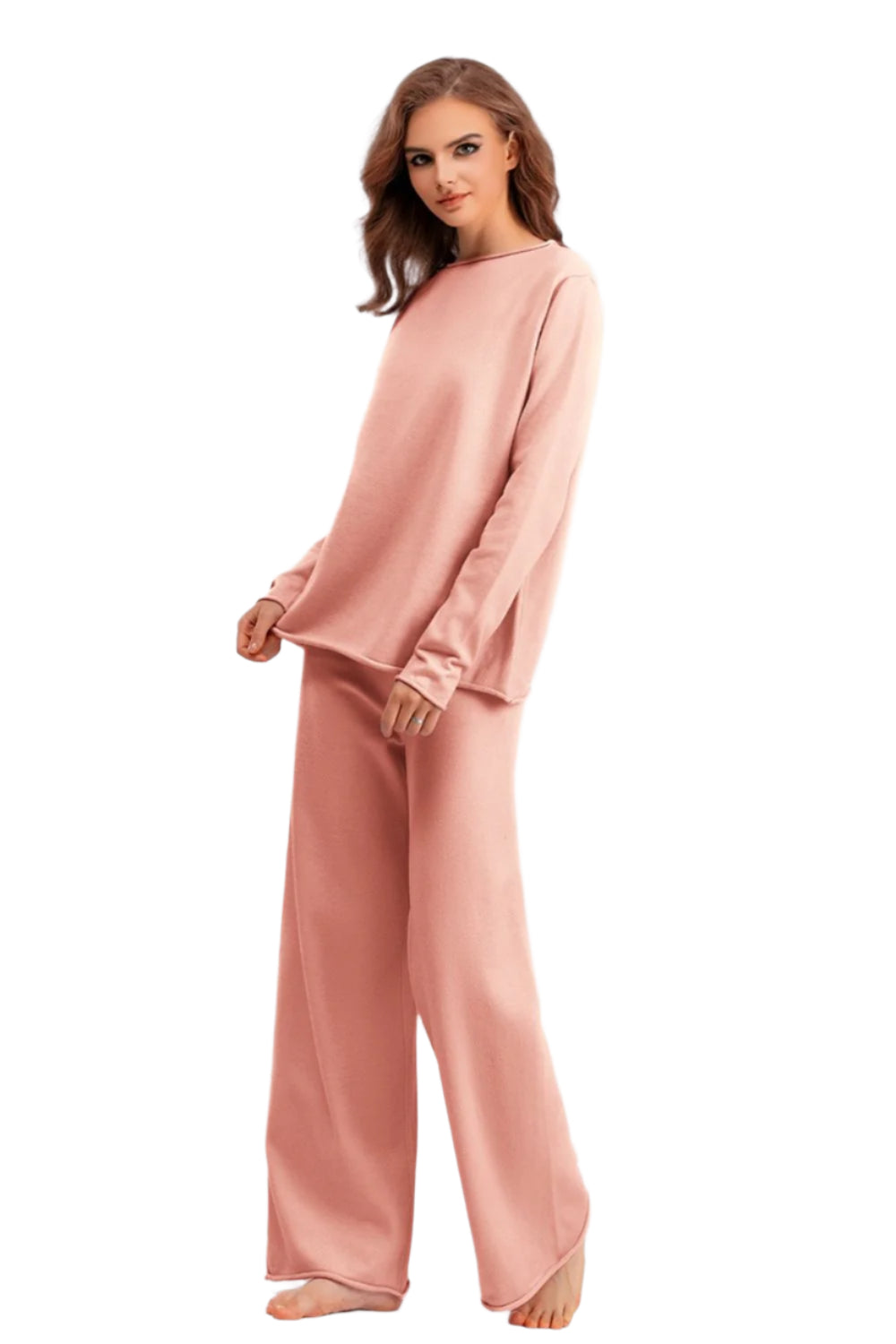 Basic Bae Rolled Round Neck Top and Pants Sweater Set - Shop Now at Chic Yana's Fashion