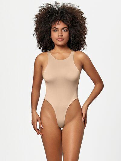 Full Size Round Neck Wide Strap Bodysuit - Chic Yana's Fashion