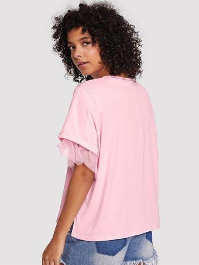 Round Neck Short Sleeve Top - Chic Yana's Fashion